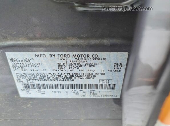 3FTTW8B33SRA42330 2025 FORD MAVERICK Black Widok komory silnika