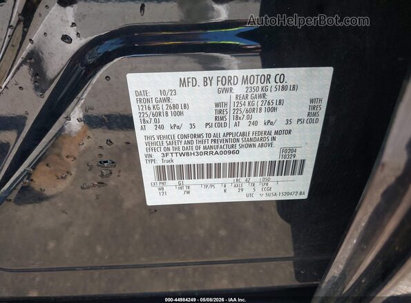 3FTTW8H30RRA00960 2024 FORD MAVERICK Черный Вид подкапотного пространства