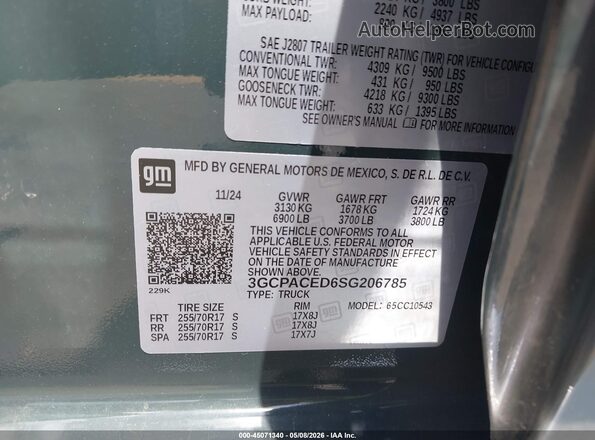 3GCPACED6SG206785 2025 CHEVROLET SILVERADO Green Vista del compartimento del motor