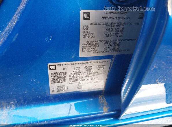 3GCPACED8SG203077 2025 CHEVROLET SILVERADO Blue Widok komory silnika