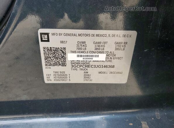 3GCPCREC3JG146368 2018 CHEVROLET SILVERADO Teal 