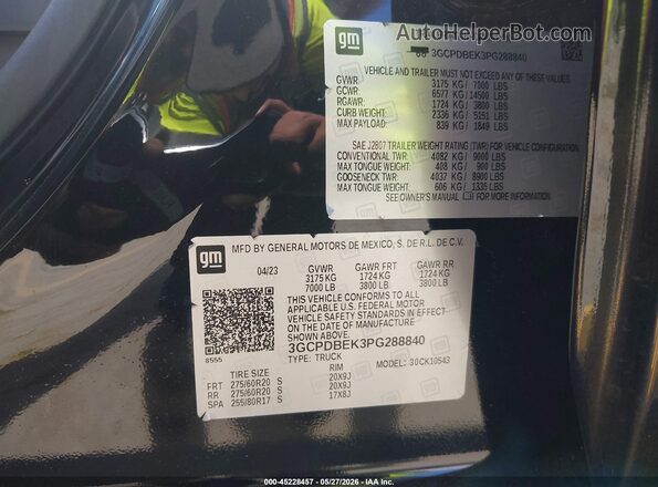 3GCPDBEK3PG288840 2023 CHEVROLET SILVERADO Black ძრავის განყოფილების ხედი