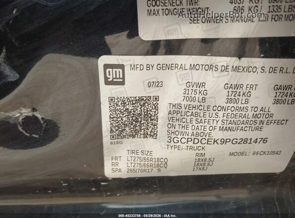 3GCPDCEK9PG281476 2023 CHEVROLET SILVERADO Синий Вид подкапотного пространства