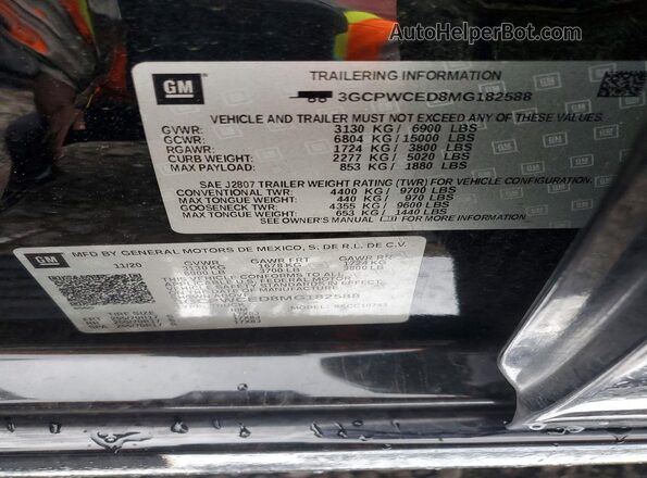 3GCPWCED8MG182588 2021 CHEVROLET SILVERADO Black 