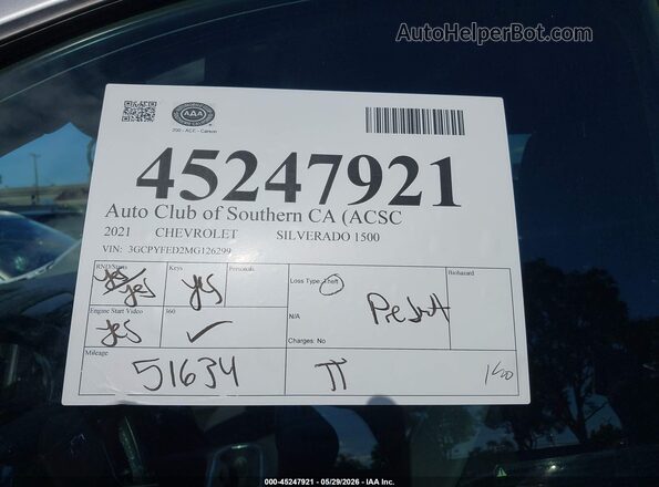 3GCPYFED2MG126299 2021 CHEVROLET SILVERADO Silver Widok komory silnika