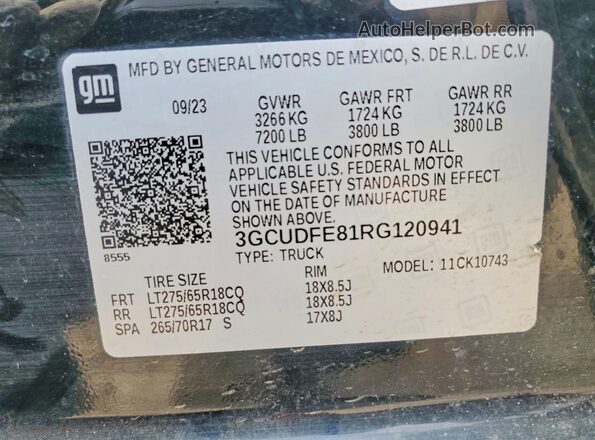3GCUDFE81RG120941 2024 CHEVROLET SILVERADO Черный 