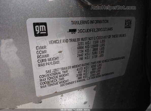 3GCUDFEL2RG321445 2024 CHEVROLET SILVERADO Gray Вид підкапотного простору