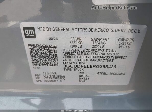 3GCUDFEL9RG365426 2024 CHEVROLET SILVERADO Silver 