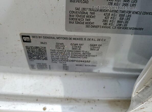 3GCUDGED9PG344152 2023 CHEVROLET SILVERADO White Вид підкапотного простору