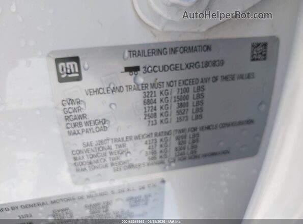 3GCUDGELXRG180839 2024 CHEVROLET SILVERADO White Vista del compartimento del motor