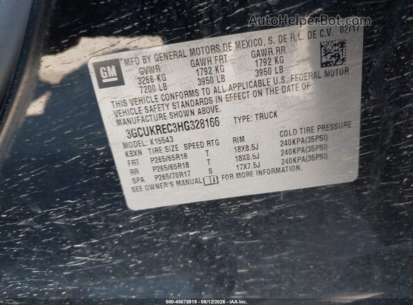 3GCUKREC3HG328166 2017 CHEVROLET SILVERADO Black 