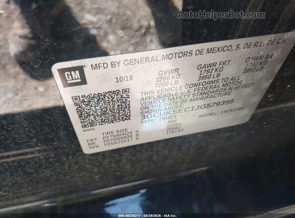 3GCUKSEC1JG579359 2018 CHEVROLET SILVERADO Black Շարժիչի բաժամունքի տեսք