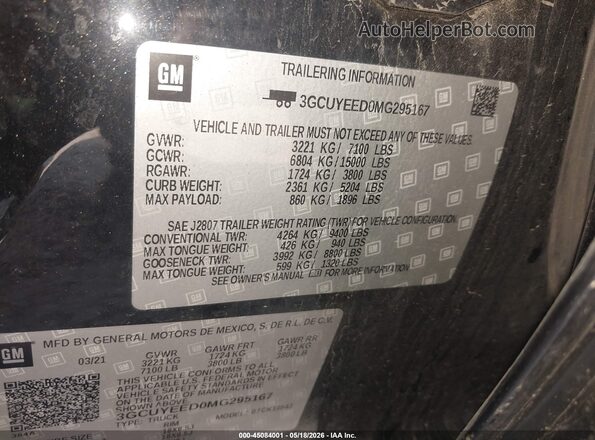 3GCUYEED0MG295167 2021 CHEVROLET SILVERADO Black Engine compartment view