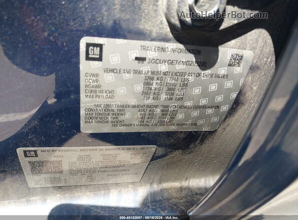 3GCUYGET6MG293281 2021 CHEVROLET SILVERADO Blue ძრავის განყოფილების ხედი
