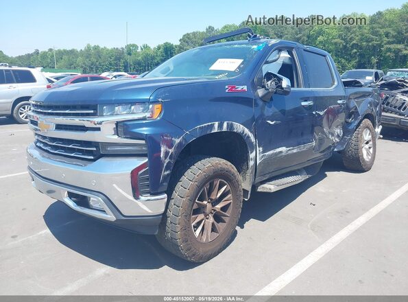 3GCUYGET6MG293281 2021 CHEVROLET SILVERADO Blue წინა მარცხენა ხედი სამი მეოთხედიდან