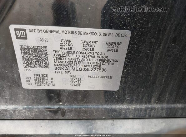 3GKALMEG0SL327596 2025 GMC TERRAIN Черный Вид подкапотного пространства