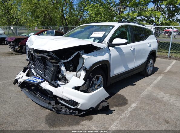 3GKALMEG1PL223786 2023 GMC TERRAIN White Առջևի ձախ երեք քառորդ տեսարան