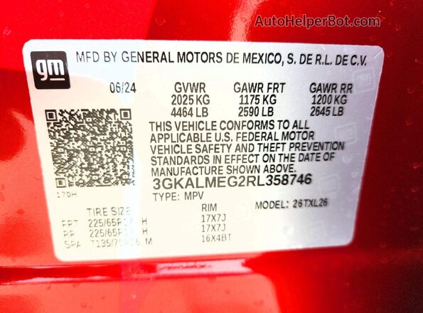 3GKALMEG2RL358746 2024 GMC TERRAIN Red 