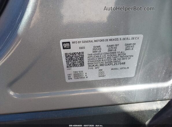 3GKALMEGXPL217548 2023 GMC TERRAIN Silver Շարժիչի բաժամունքի տեսք