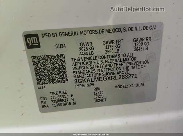 3GKALMEGXRL263271 2024 GMC TERRAIN White Engine compartment view