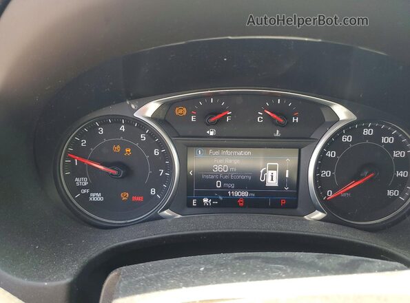 3GKALMEV1LL101907 2020 GMC TERRAIN Blue ხელსაწყოთა პანელის ხედი