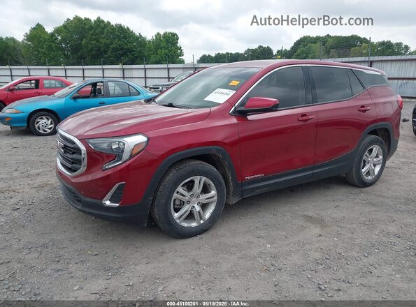 3GKALMEV2JL324132 2018 GMC TERRAIN Red წინა მარცხენა ხედი სამი მეოთხედიდან