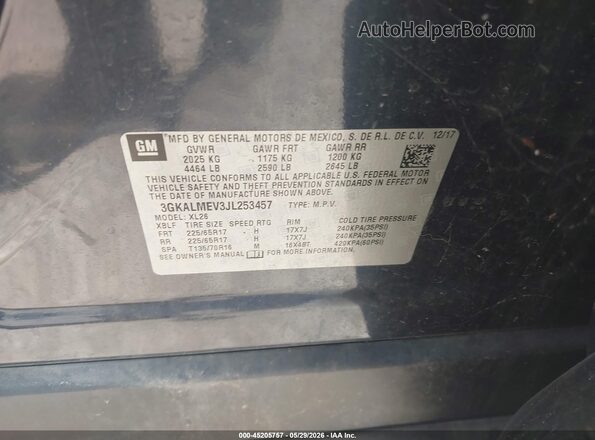 3GKALMEV3JL253457 2018 GMC TERRAIN Blue Շարժիչի բաժամունքի տեսք