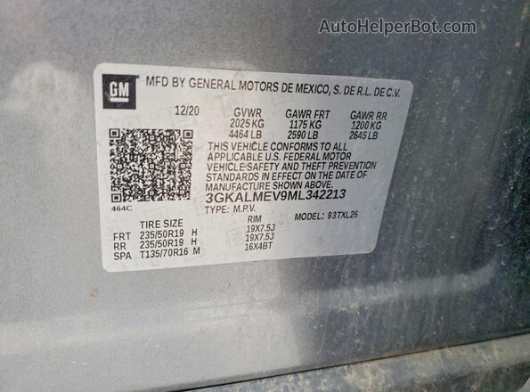 3GKALMEV9ML342213 2021 GMC TERRAIN Gray Vista interior de 360 grados