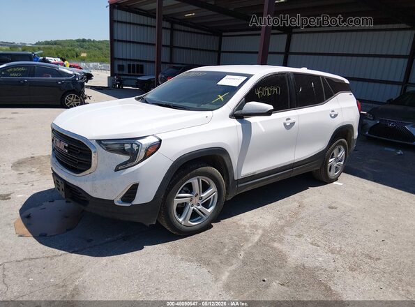 3GKALMEVXJL340403 2018 GMC TERRAIN White Առջևի ձախ երեք քառորդ տեսարան