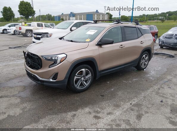 3GKALPEV1JL157022 2018 GMC TERRAIN Gold Front left