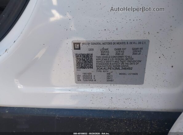 3GKALPEV2ML346492 2021 GMC TERRAIN White Engine compartment view