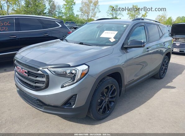 3GKALPEV7ML332782 2021 GMC TERRAIN Gray წინა მარცხენა ხედი სამი მეოთხედიდან
