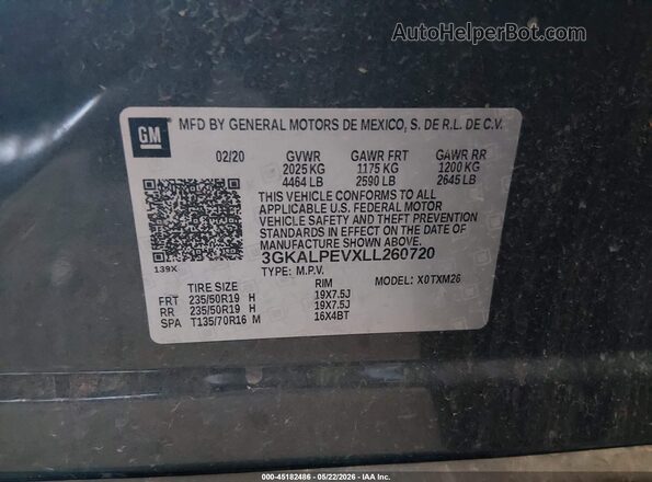 3GKALPEVXLL260720 2020 GMC TERRAIN Gray 