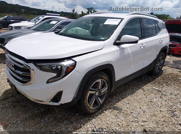 3GKALPEVXML308735 2021 GMC TERRAIN White Առջևի ձախ երեք քառորդ տեսարան