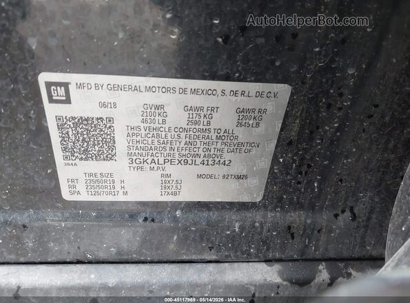 3GKALPEX9JL413442 2018 GMC TERRAIN Black 