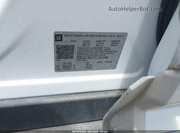 3GKALSEX7LL314768 2020 GMC TERRAIN Кремовый Вид подкапотного пространства