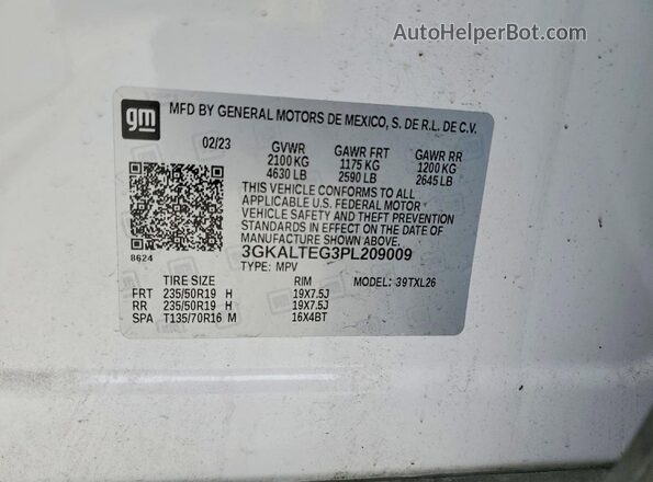 3GKALTEG3PL209009 2023 GMC TERRAIN White Սալոնի 360 աստիճան տեսք