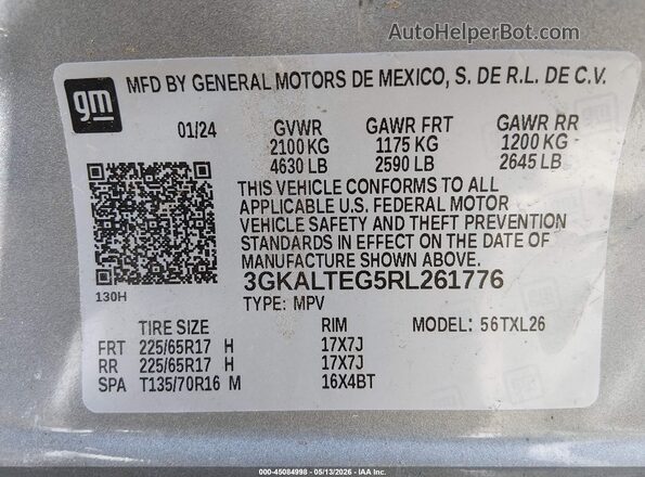 3GKALTEG5RL261776 2024 GMC TERRAIN Gray 