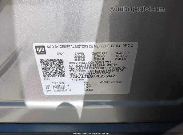 3GKALTEG7PL225942 2023 GMC TERRAIN Gray Engine compartment view