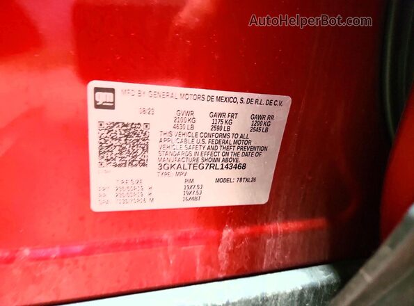 3GKALTEG7RL143468 2024 GMC TERRAIN Red Widok komory silnika