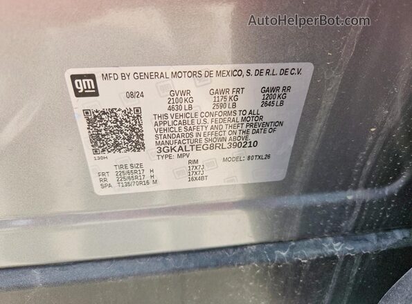 3GKALTEG8RL390210 2024 GMC TERRAIN Серебряный Вид подкапотного пространства