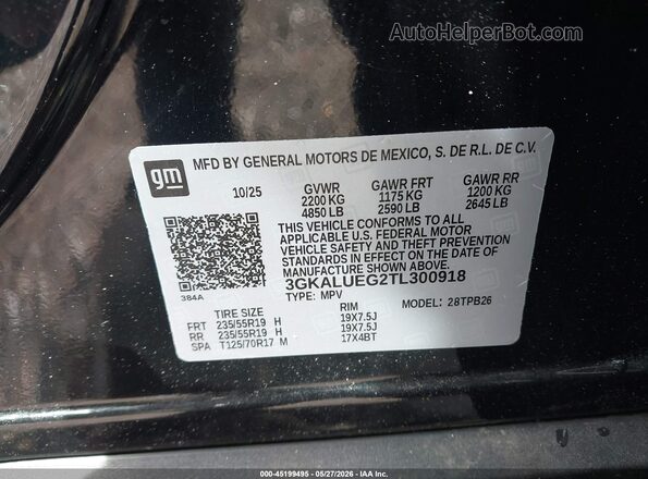 3GKALUEG2TL300918 2026 GMC TERRAIN Black Engine compartment view