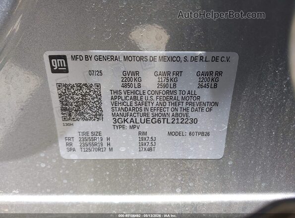 3GKALUEG6TL212230 2026 GMC TERRAIN Silver Вид підкапотного простору