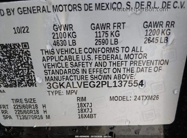 3GKALVEG2PL137554 2023 GMC TERRAIN Черный Вид подкапотного пространства