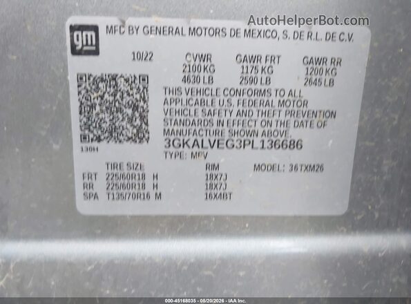 3GKALVEG3PL136686 2023 GMC TERRAIN Серебряный Вид подкапотного пространства
