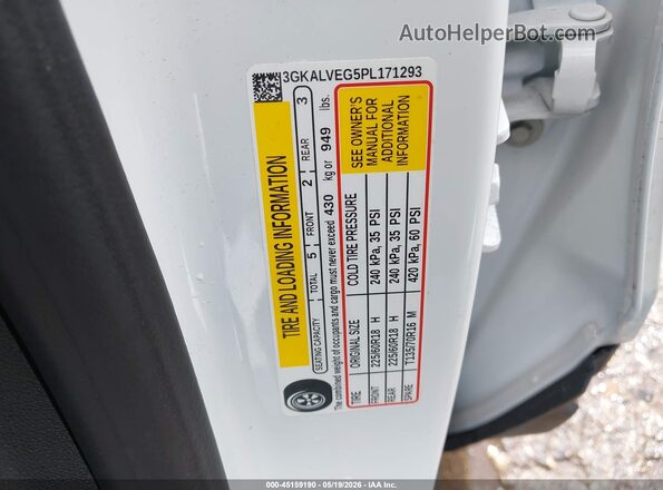 3GKALVEG5PL171293 2023 GMC TERRAIN White Вид підкапотного простору