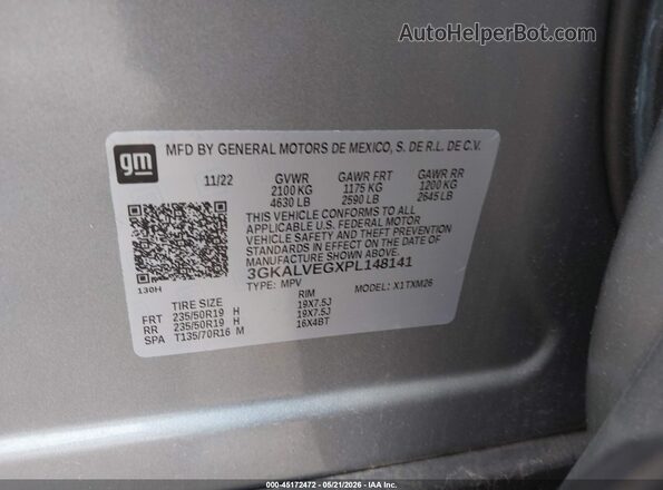 3GKALVEGXPL148141 2023 GMC TERRAIN Gray Widok komory silnika