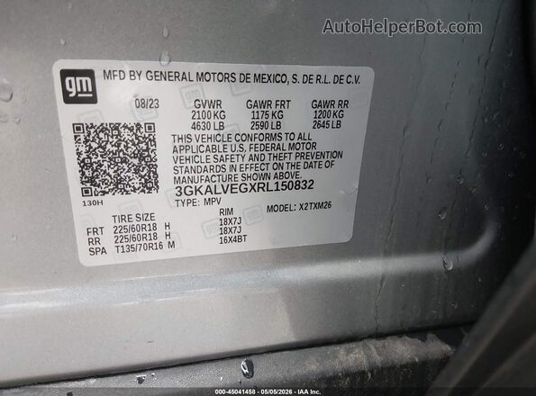 3GKALVEGXRL150832 2024 GMC TERRAIN Серый Вид подкапотного пространства