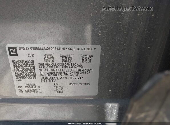 3GKALVEV7ML327697 2021 GMC TERRAIN Gray Вид підкапотного простору