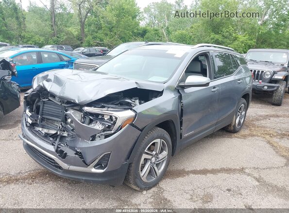 3GKALVEV8KL349253 2019 GMC TERRAIN Gray წინა მარცხენა ხედი სამი მეოთხედიდან